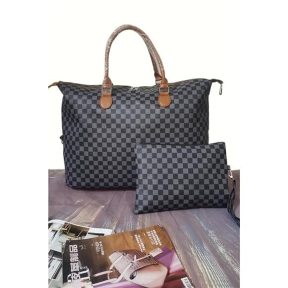 Checkered Two-Piece Bag Set - Picture 4 of 4